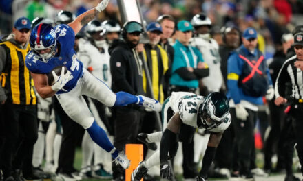 Cam Skattebo anota 3 veces y Jaxson Dart brilla en triunfo sorpresivo de Giants, 34-17 sobre Eagles