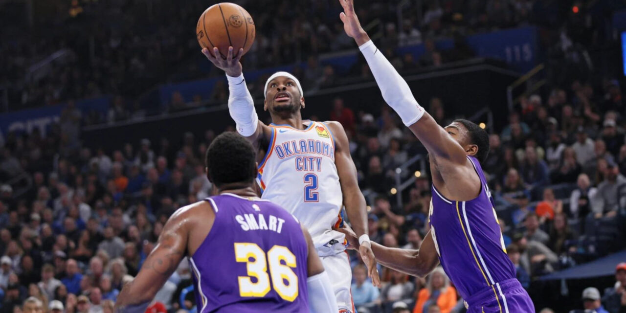 Gilgeous-Alexander scores 30 points as the Thunder beat Doncic and the Lakers 121-92