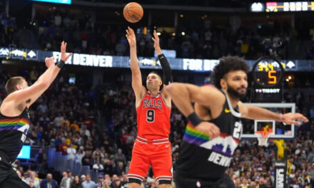 Huerter y Vucevic encestan triples clave y los Bulls vencen 130-127 a los Nuggets