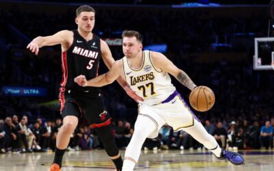 Lakers vencen 130-120 al Heat con triple-doble de Luka Doncic