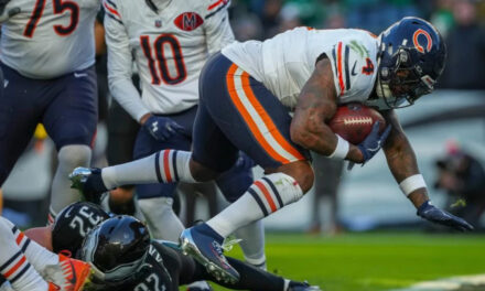 El ataque terrestre dominante de los Bears lidera su 5ta victoria consecutiva, 24-15 sobre Eagles