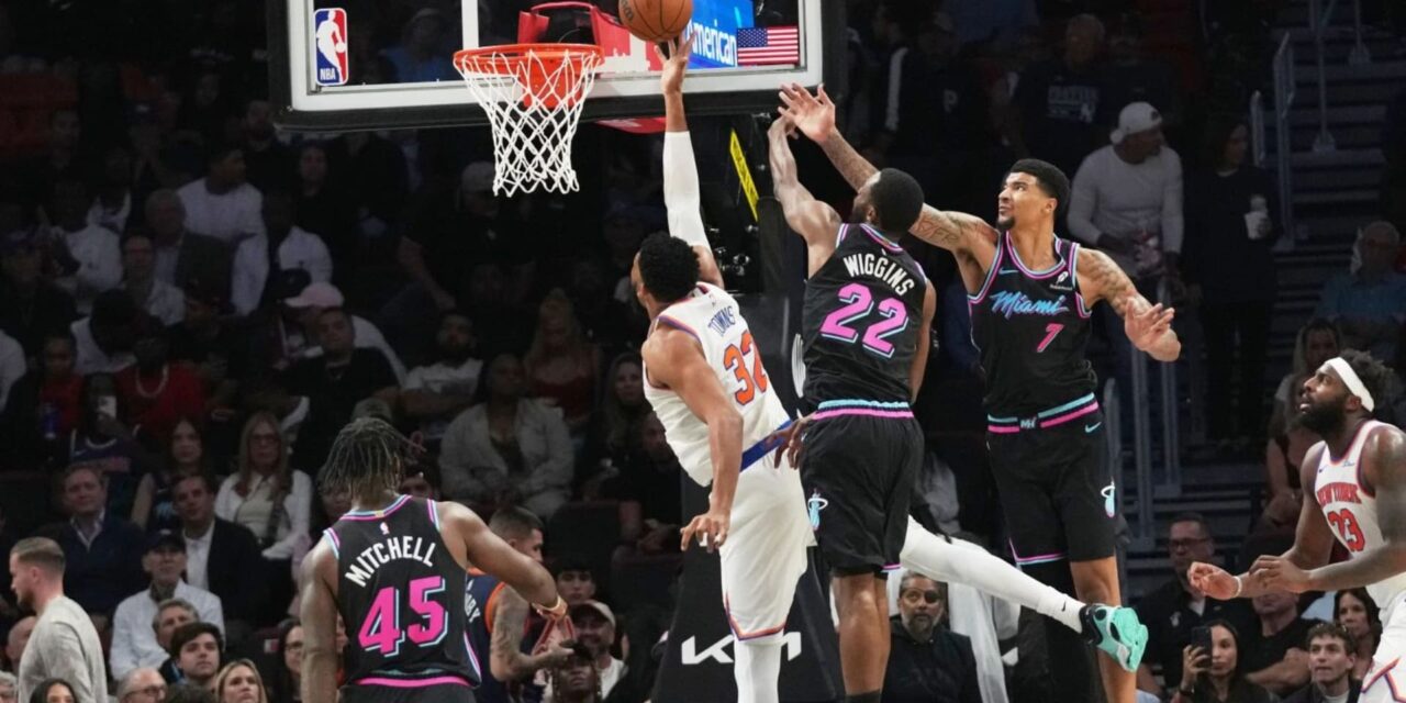 El Heat sobrevive a una remontada frenética en el último segundo para vencer a los Knicks 115-113.
