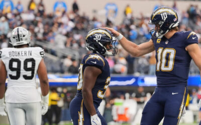 Justin Herbert lanza dos pases de touchdown y los Chargers envían a sus rivales Raiders a su sexta derrota consecutiva, 31-14