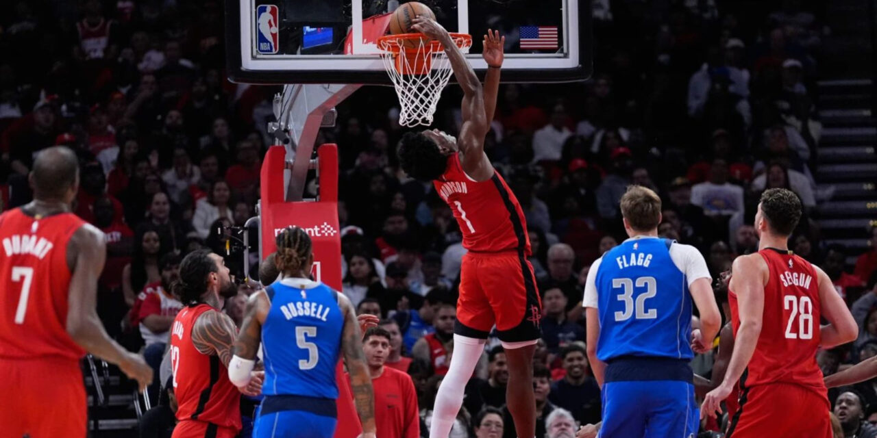 Amen Thompson anota 27 puntos, su mejor marca de la temporada, para liderar a los Rockets a su cuarta victoria consecutiva.