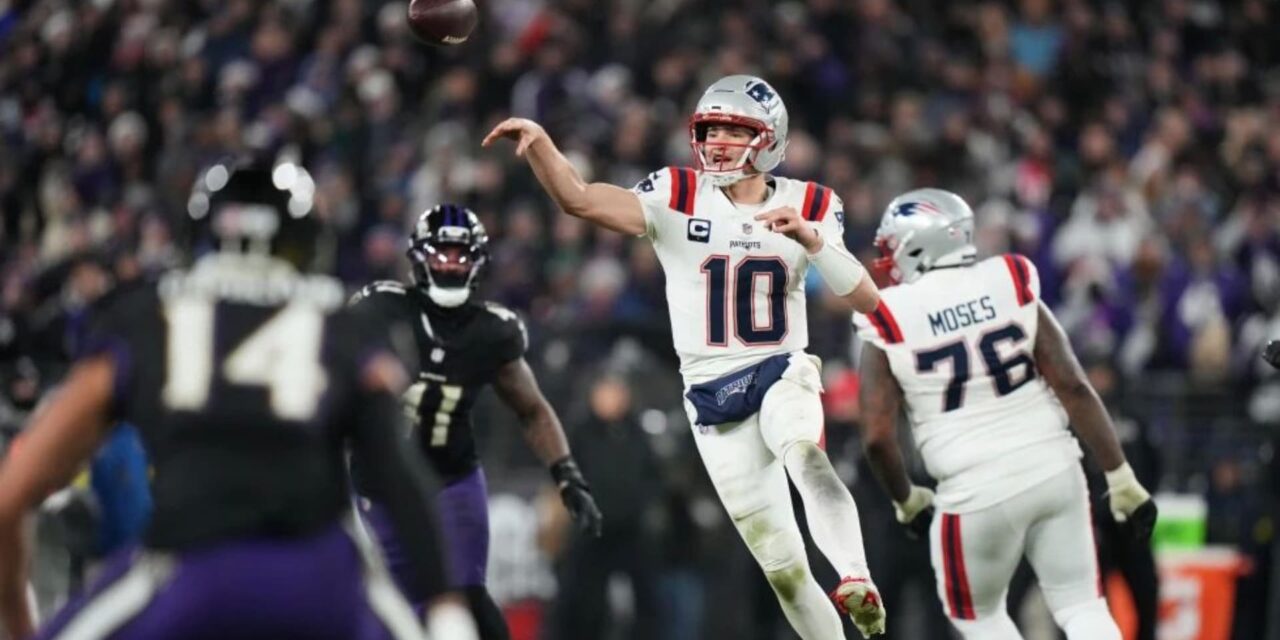 Drake Maye lidera a los Patriots a una victoria 28-24 sobre los Ravens y asegura lugar en playoffs