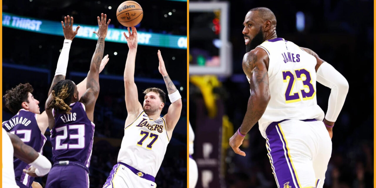 Luka Doncic y LeBron James suman 68 puntos; Lakers rompen racha con victoria 125-101 sobre Kings
