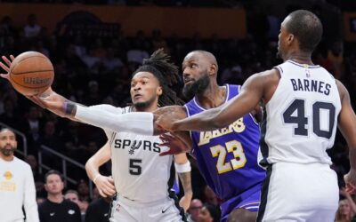 Stephon Castle anota 30 para llevar a los Spurs a las semifinales de la Copa NBA con una victoria de 132-119 sobre los Lakers.