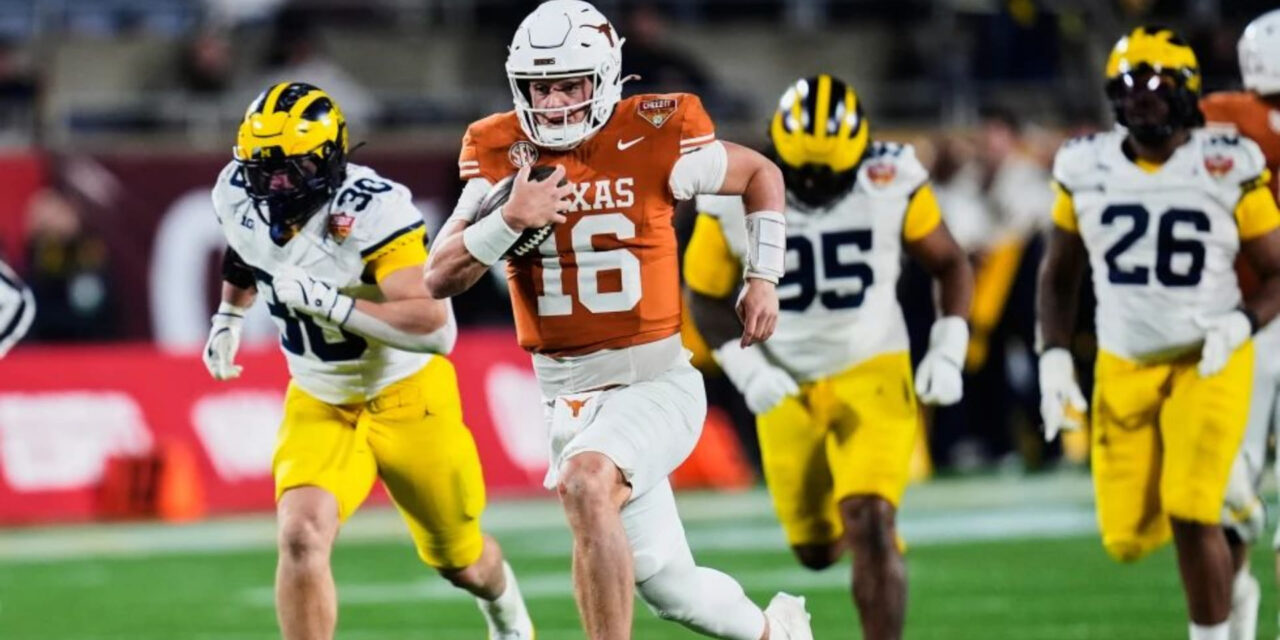 Manning lidera a Texas con brazo y piernas para vencer 41-27 a Michigan en el Citrus Bowl