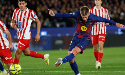 Dani Olmo anota pero se lesiona en victoria del Barcelona contra el Atlético de Madrid