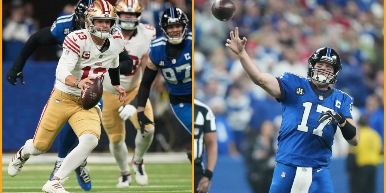 Brock Purdy lanza 5 pases de TD, la mayor cantidad en su carrera, y lidera a los 49ers a su quinta victoria consecutiva, 48-27 sobre los Colts.