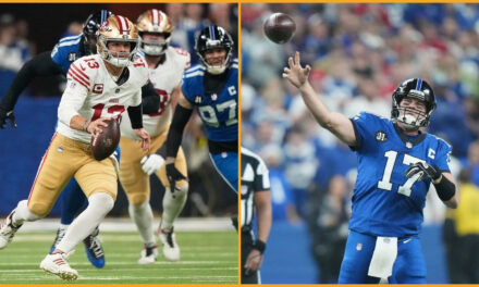 Brock Purdy lanza 5 pases de TD, la mayor cantidad en su carrera, y lidera a los 49ers a su quinta victoria consecutiva, 48-27 sobre los Colts.