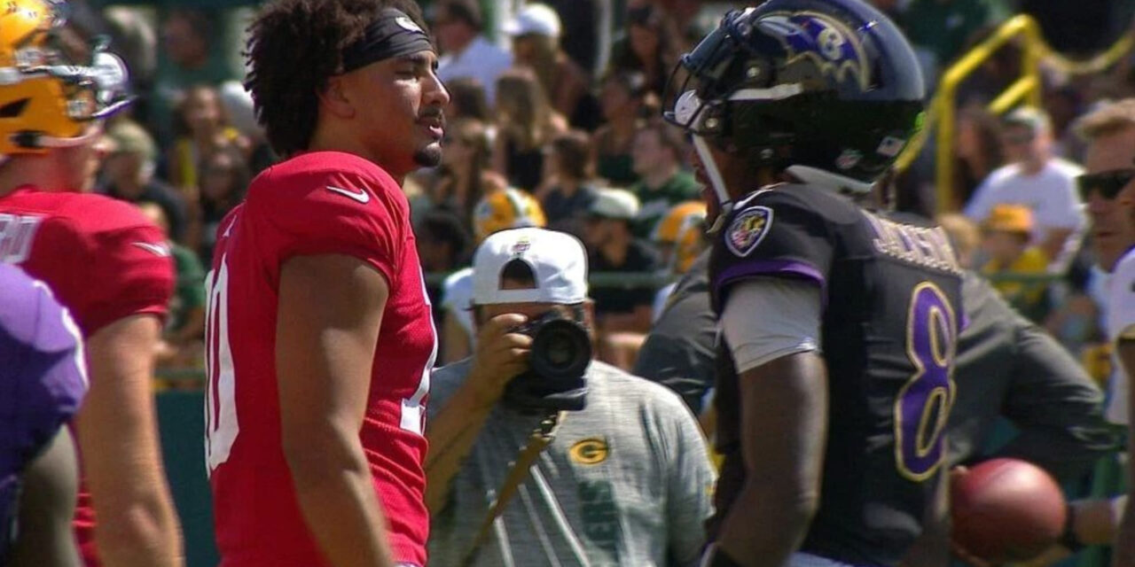 Lamar Jackson en duda y Jordan Love cuestionable para encuentro sabatino Ravens-Packers