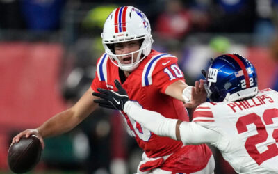 Drake Maye lanza 2 touchdowns y los Patriots se convierten en el primer equipo en conseguir 11 victorias, derrotando a los Giants 33-15