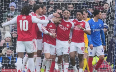 Arsenal golea 4-1 a Portsmouth en la Copa FA con triplete de Gabriel Martinelli