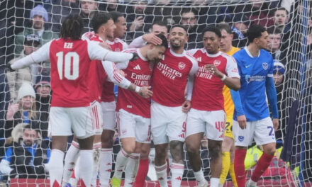 Arsenal golea 4-1 a Portsmouth en la Copa FA con triplete de Gabriel Martinelli