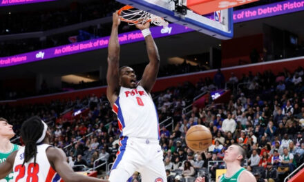 Harris anota 25, Brown falla tiro decisivo y Pistons vencen 104-103 a Celtics