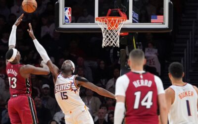 Adebayo anota 29 puntos y el Heat desperdicia una ventaja de 20 puntos antes de remontar y vencer a los Suns