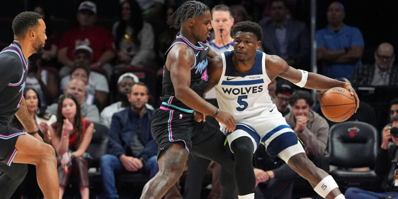 Edwards y Reid suman 62 puntos, Timberwolves ganan 125-115 y rompen racha de 4 victorias del Heat