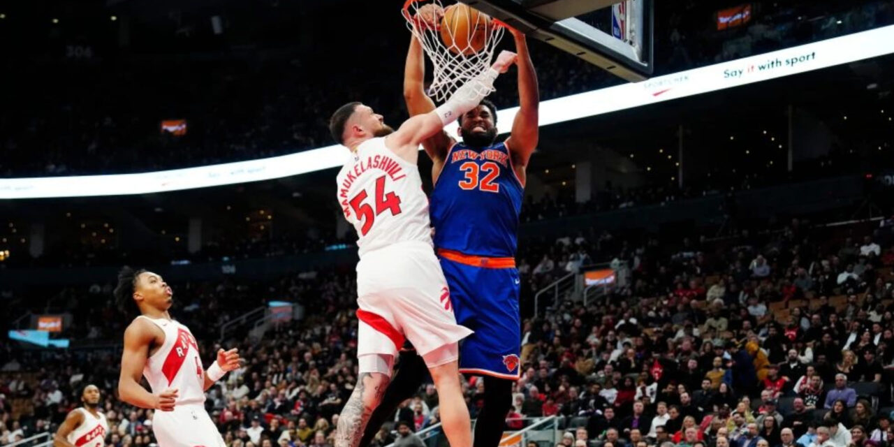 Bridges anota 30, Towns logra 22 rebotes y Knicks hilan 4to triunfo, 119-92 ante Raptors