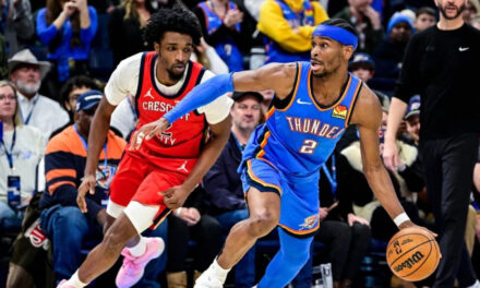 Gilgeous-Alexander anota 29 puntos y el Thunder, líder de la NBA, vence a los Pelicans 104-95
