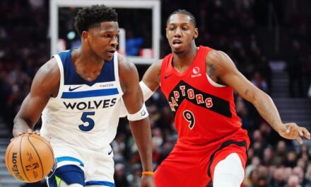 Timberwolves consiguen su quinta victoria en seis juegos al vencer 128-126 a los Raptors