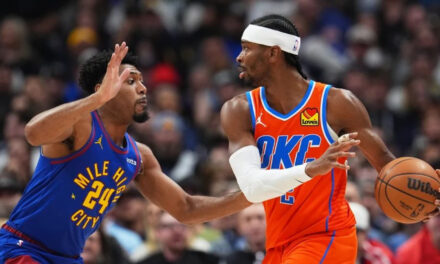 Thunder venció a Nuggets 121-111 gracias a los 34 puntos de Gilgeous-Alexander