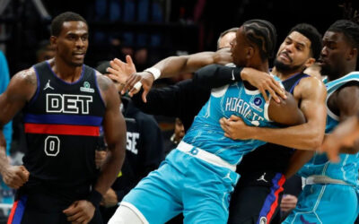 Pistons supera 110-104 a Hornets en juego marcado por pelea y expulsiones