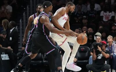 Adebayo anota 24, Larsson suma 20 y el Heat resiste para vencer 115-105 a los Rockets