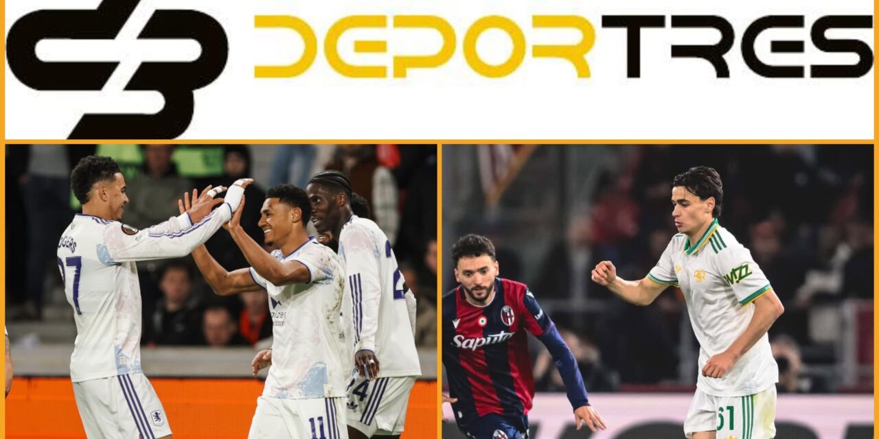 Aston Villa vence 1-0 Lille en la Liga Europa. Bologna y Roma igualan 1-1(Videos D3 completo 12:00 PM)