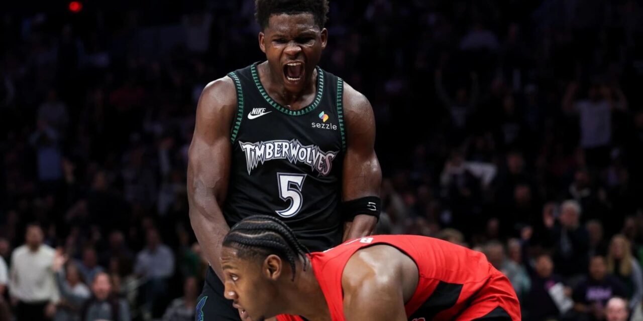 Anthony Edwards impulsa a los Timberwolves a la victoria sobre los Raptors