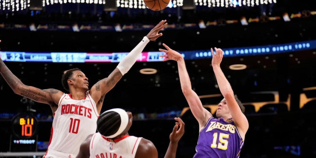 Los Rockets vencieron a los Lakers 99-93 en el quinto partido, evitando la eliminación de los playoffs por segundo partido consecutivo.
