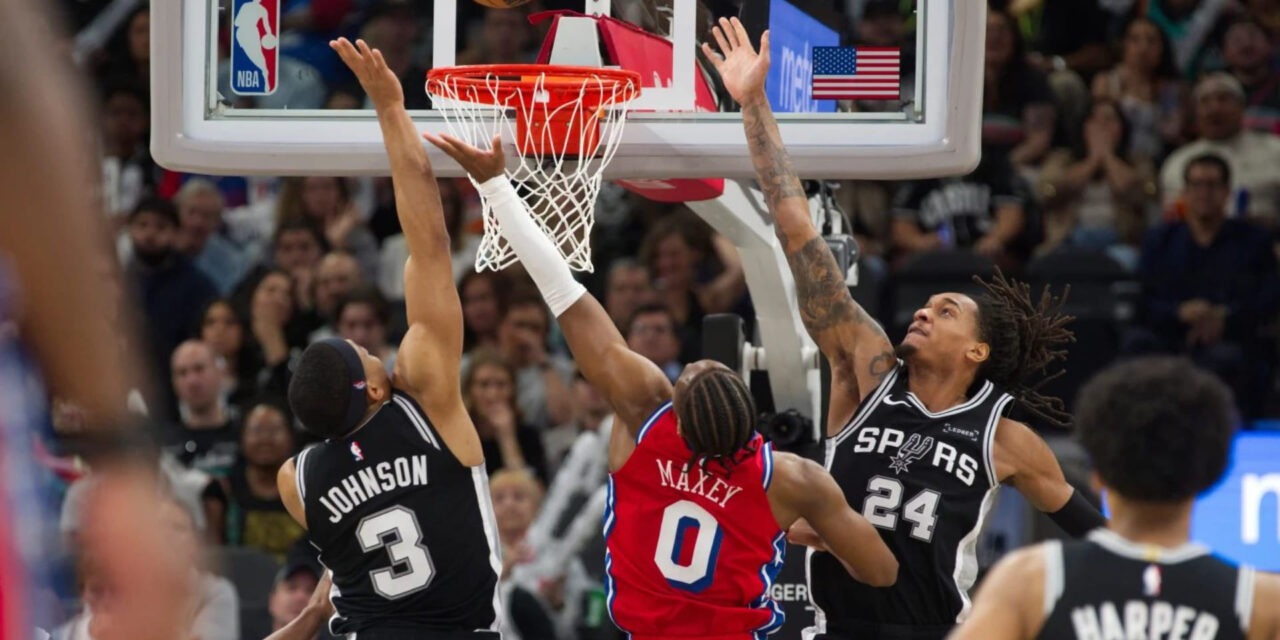 Los Spurs vencieron a los 76ers 115-102 tras la lesión de Wembanyama