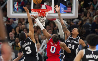 Los Spurs vencieron a los 76ers 115-102 tras la lesión de Wembanyama