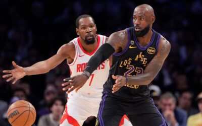 LeBron anota 28 y guía al triunfo unos mermados Lakers por 101-94 ante los Rockets de Durant