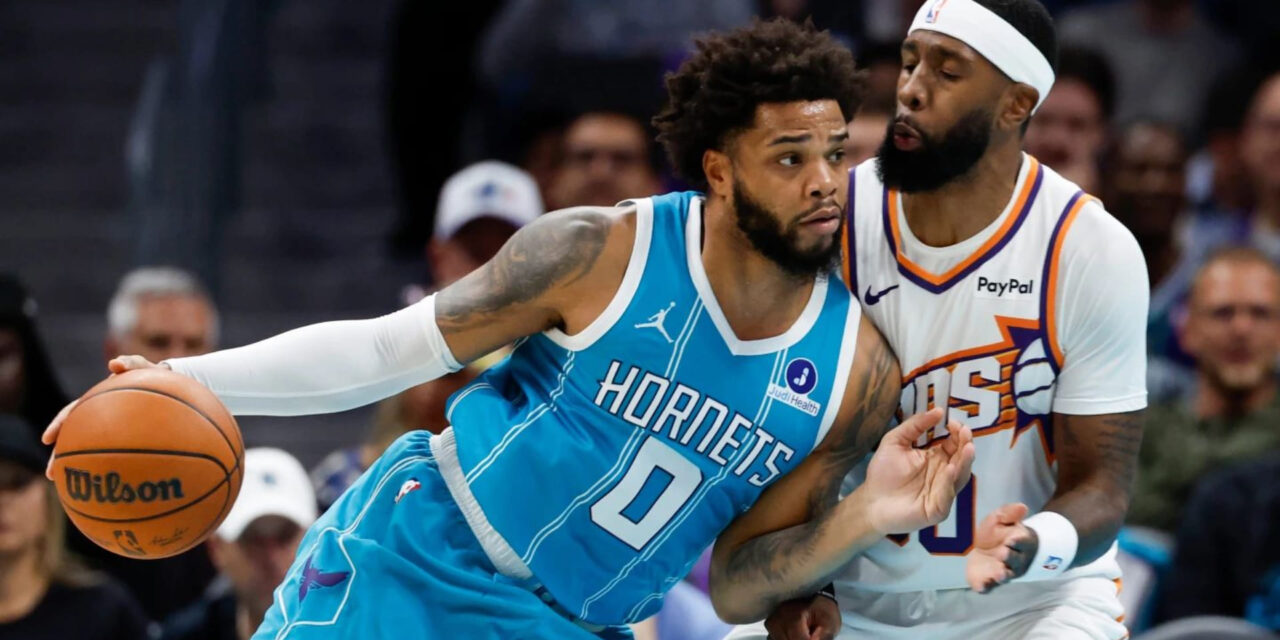 Miles Bridges anotó 25 puntos y Kon Knueppel estableció un récord de triples para los Hornets en aplastante victoria sobre los Suns