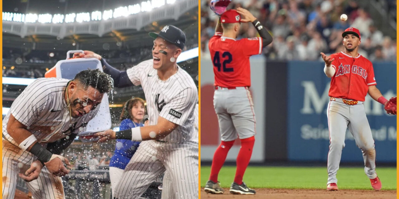 Angelinos sueltan elevado en el 9no y Yankees aprovechan; doble de Caballero les da triunfo 5-4