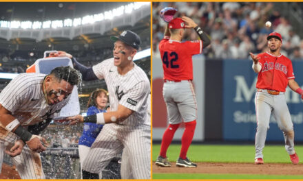 Angelinos sueltan elevado en el 9no y Yankees aprovechan; doble de Caballero les da triunfo 5-4