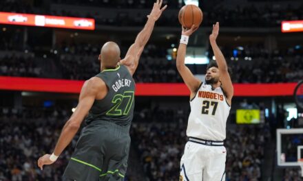 Nuggets inician la postemporada con triunfo al superar 116-105 a los Timberwolves