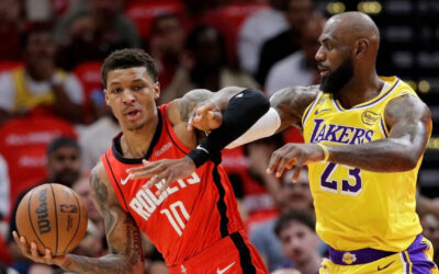 James anota el triple del empate y Lakers remontan, ganan en prórroga y lideran 3-0 a Rockets