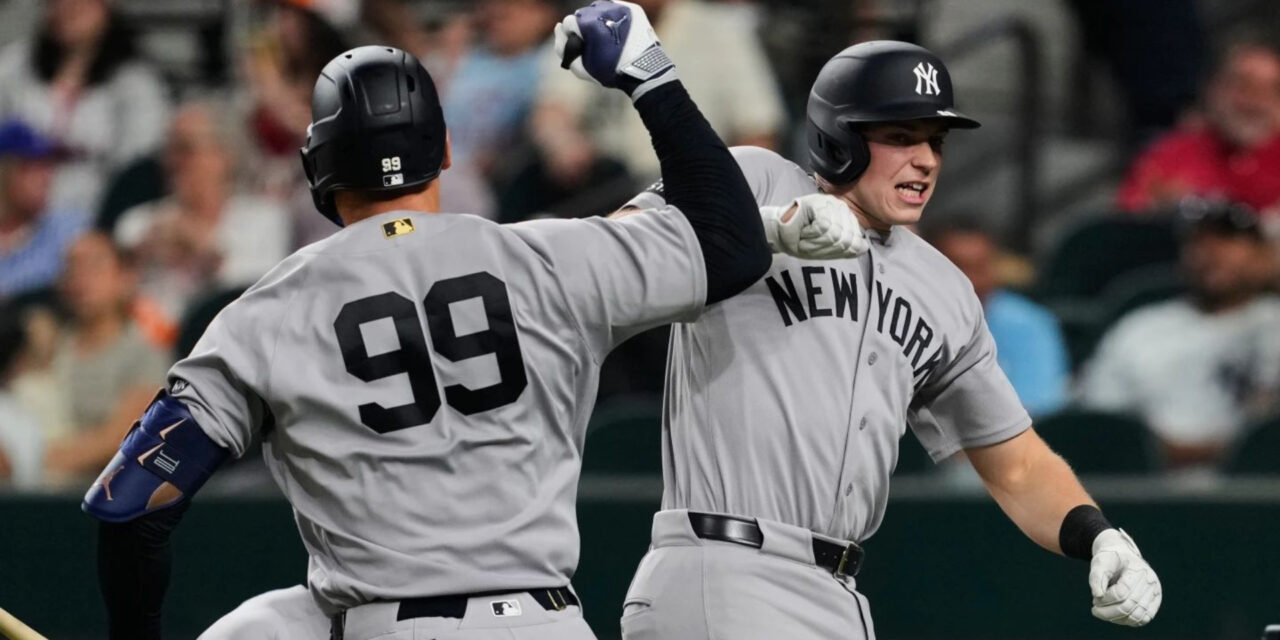 Judge y Rice conectan jonrones seguidos e igualan a Mantle y Berra; Yankees vencen 4-2 a Rangers