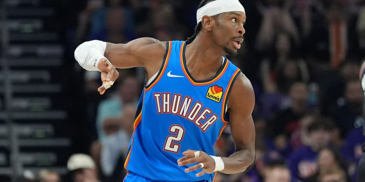 Gilgeous-Alexander anotó 42 puntos y Thunder venció a Suns 121-109 para tomar una ventaja de 3-0 en la serie.