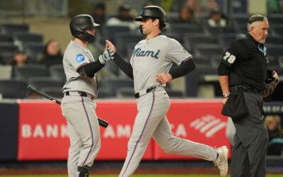 El doblete de Pauley, de dos carreras, en la octava entrada, le da la ventaja a los Marlins sobre los Yankees 7-6
