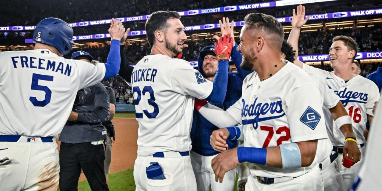 Un sencillo de dos carreras con dos outs de Kyle Tucker en la novena entrada le da la victoria a los Dodgers sobre los Marlins por 5-4.