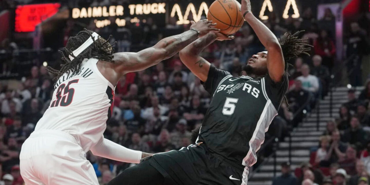 Spurs vencen 120-108 a Trail Blazers sin Wembanyama y toman ventaja 2-1 en la serie