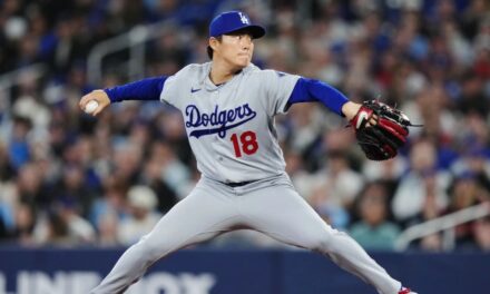 Yamamoto lanzó 6 entradas, Ohtani extendió su racha de juegos embasándose a 42 y los Dodgers vencieron a los Blue Jays 4-1