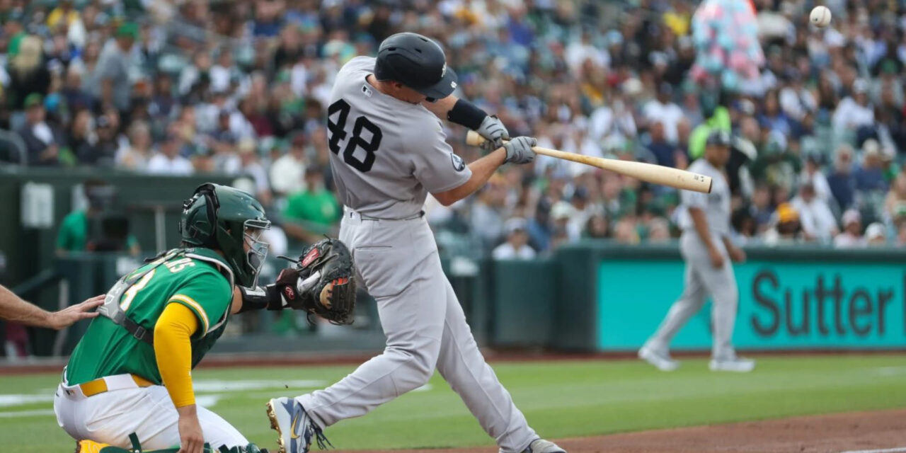 Goldschmidt aporta jonrón de 3 carreras y Yankees vencen 8-2 a Atléticos para hilar 5to triunfo