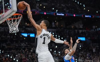 Wembanyama anota 33 puntos y ayuda a Spurs a aplastar a Thunder 103-82 e igualar final del Oeste