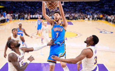 Los Thunder arrollan a los Lakers por 131-108 en el tercer partido, sumando otra paliza