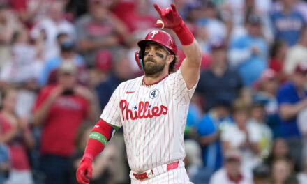 Harper conecta el jonrón número 377 de su carrera, Duran poncha a los tres bateadores en la novena entrada en la victoria de los Phillies por 3-2 sobre los Padres.