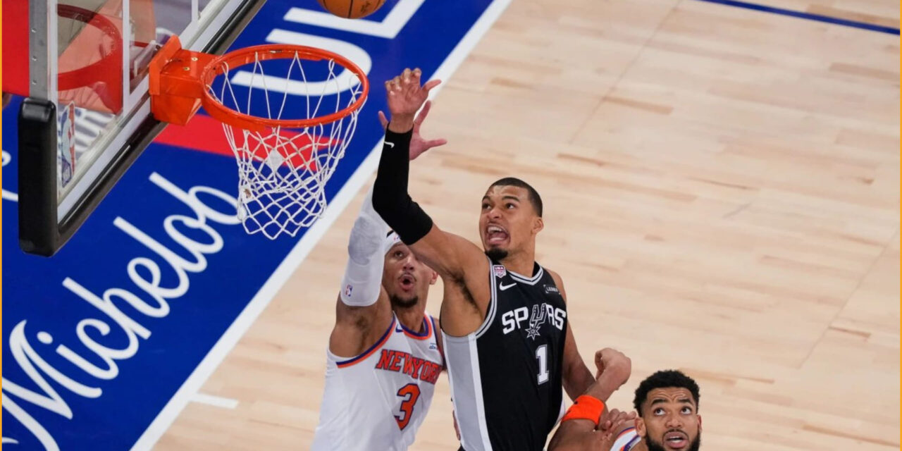 Victor Wembanyama lleva a los Spurs a una victoria por 115-111 que reduce la ventaja de los Knicks en las Finales de la NBA a 2-1.